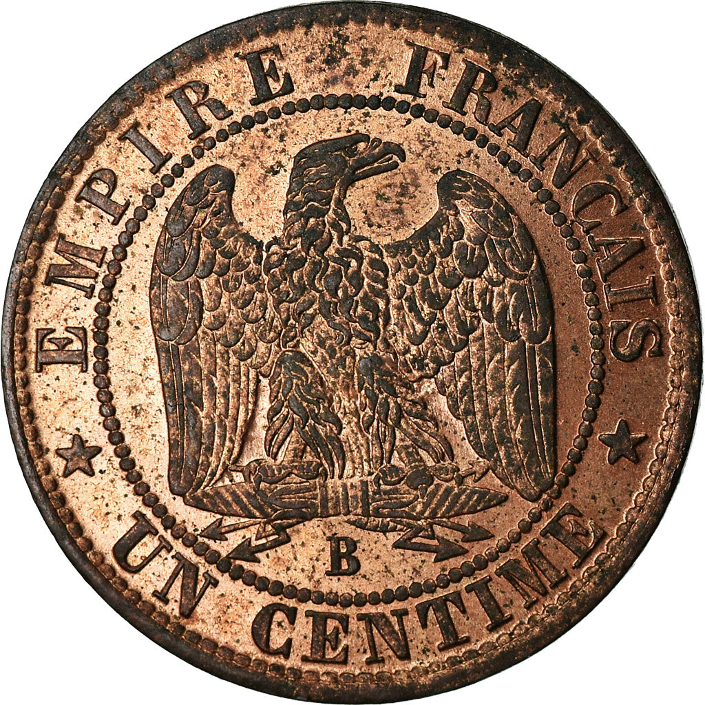 Moneta, Francja, Napoleon III, Napoléon III, Centime, 1854, Rouen, Rzadkie