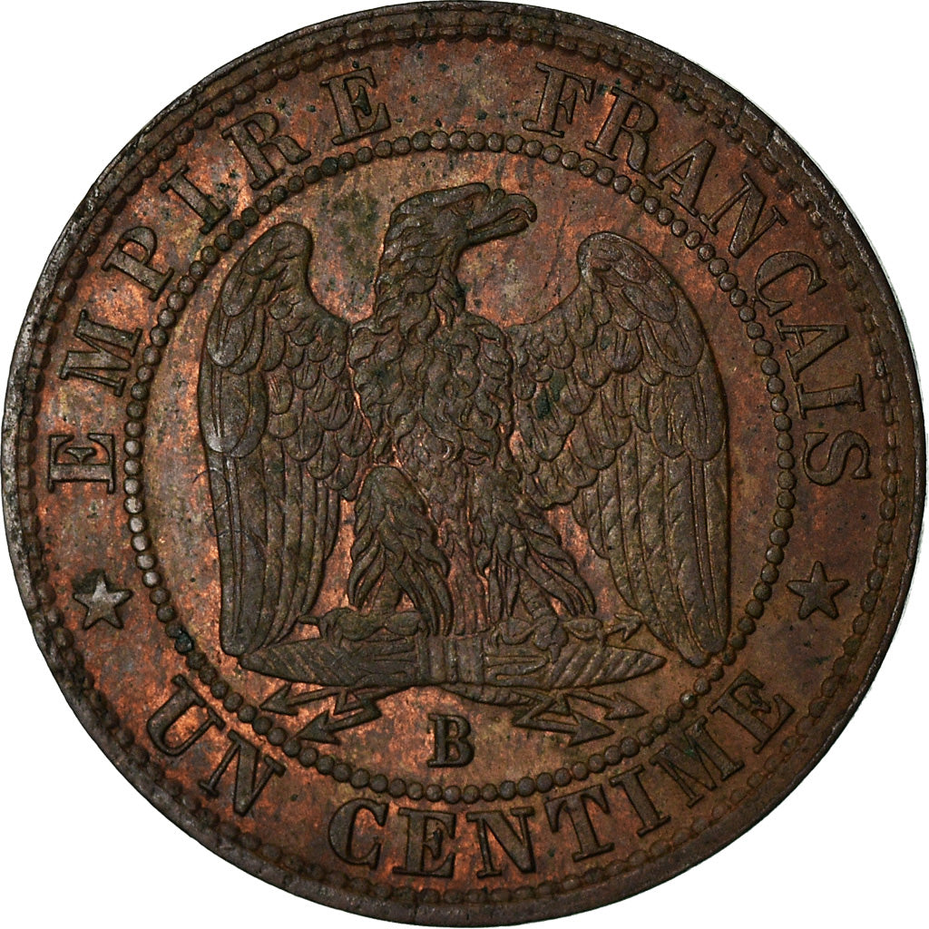 Moeda, França, Napoleon III, Napoléon III, Centime, 1857, Rouen, AU(55-58)