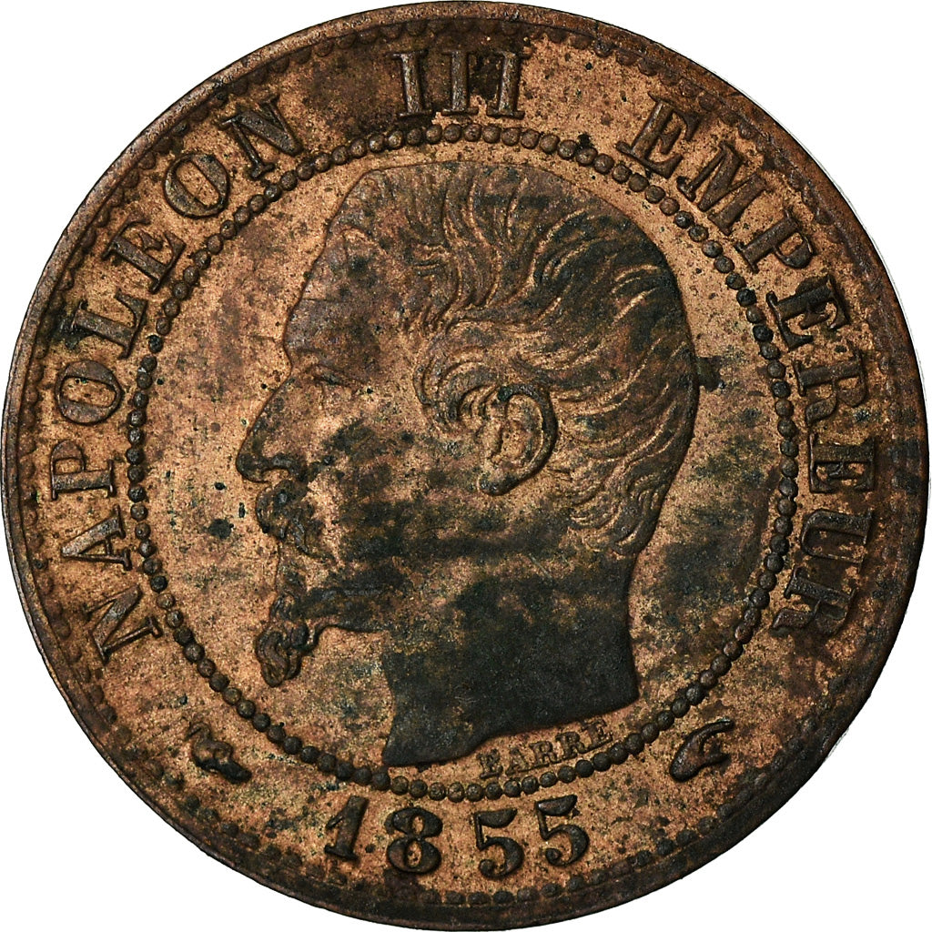 Coin, France, Napoleon III, Napoléon III, Centime, 1855, Paris, AU(50-53)