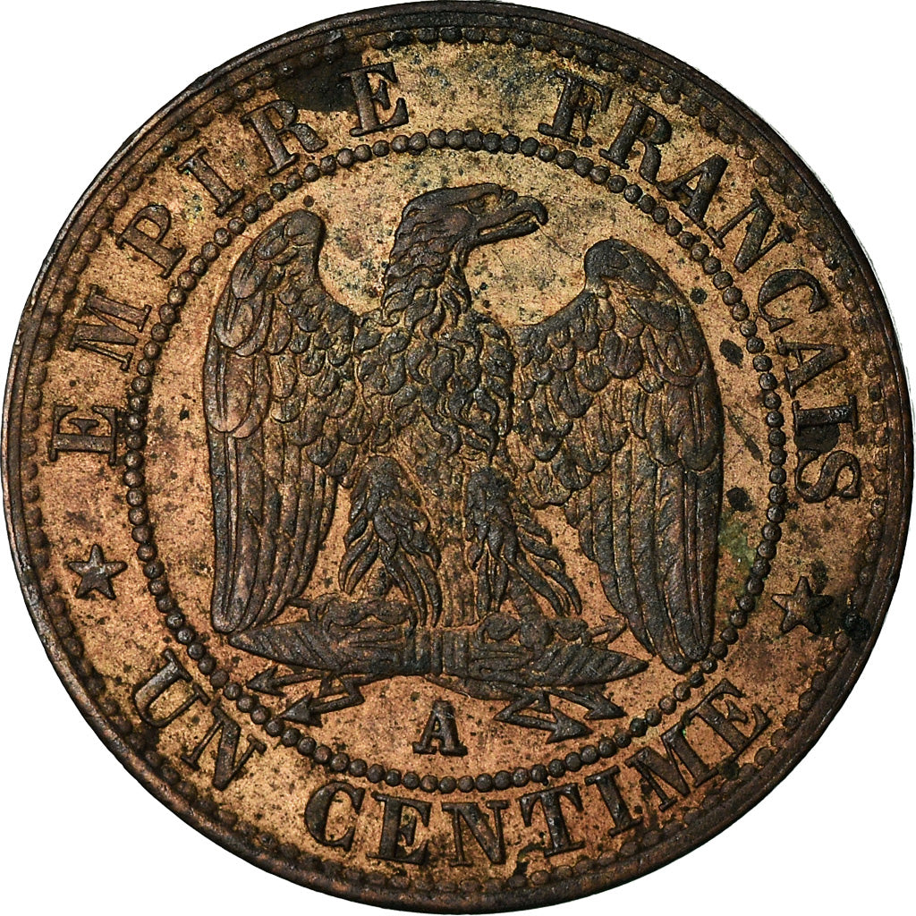 Coin, France, Napoleon III, Napoléon III, Centime, 1855, Paris, AU(50-53)