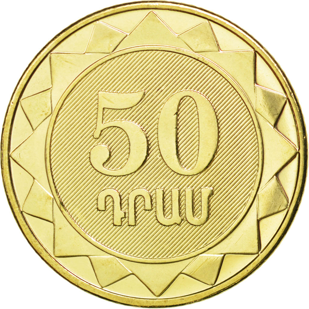 Coin, Armenia, 50 Dram, 2012, MS(63), Brass plated steel, KM:220