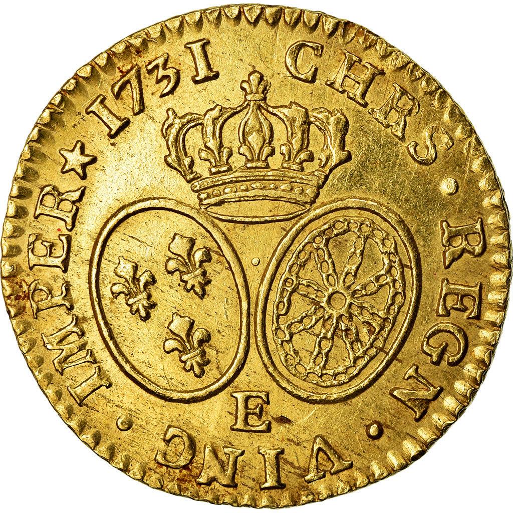 Moneda, Francia, Louis XV, Louis d'or aux lunettes, Louis d'Or, 1731, Tours