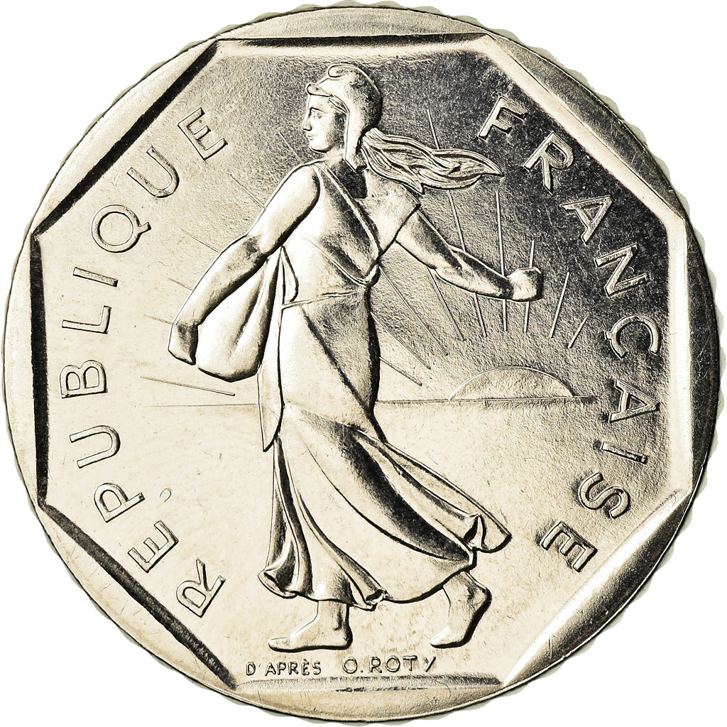 Münze, Frankreich, Semeuse, 2 Francs, 1991, Medal alignment, UNZ, Nickel