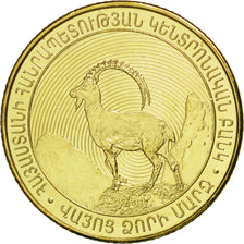 ARMENIA, 50 Dram, 2012, KM #221, MS(63), Brass Plated Steel, 21.5, 3.50
