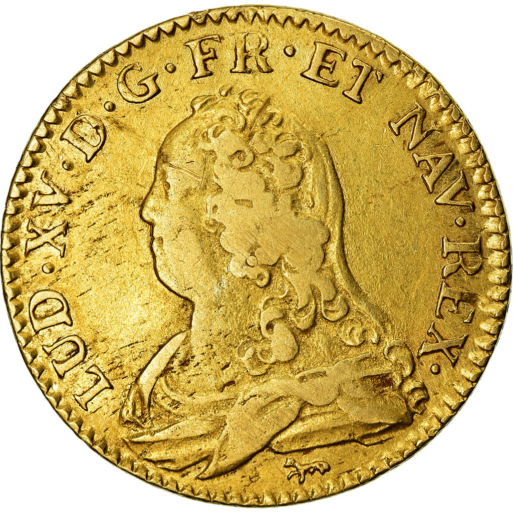 Moeda, França, Louis XV, Louis d'or aux lunettes, Louis d'Or, 1726, Paris