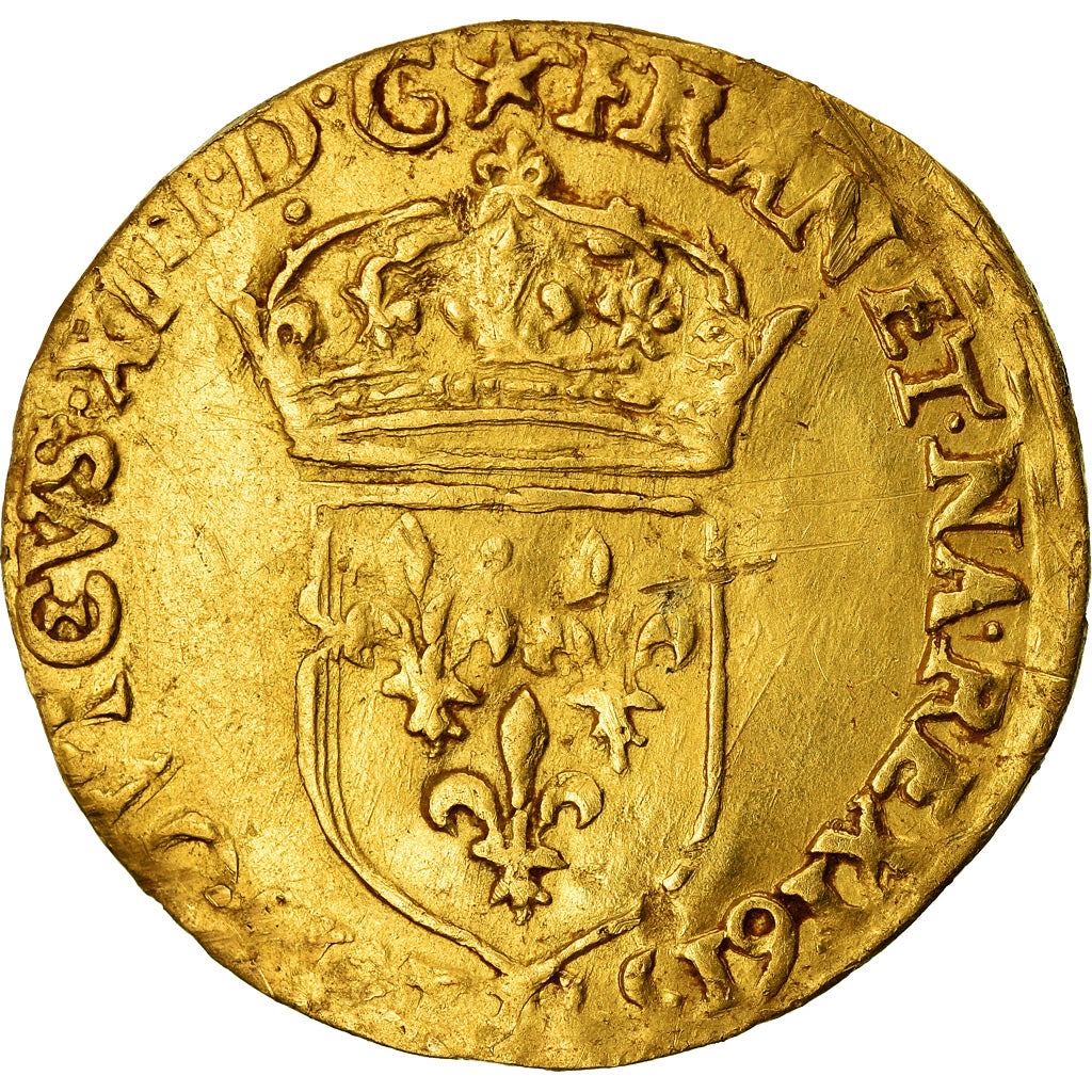 Moneta, Francia, Louis XIII, Ecu d'or au soleil, Ecu d'or, 1615, Troyes, BB