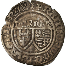 Moeda, França, Henri VI, Blanc aux Écus, 1422, Auxerre, EF(40-45), Lingote
