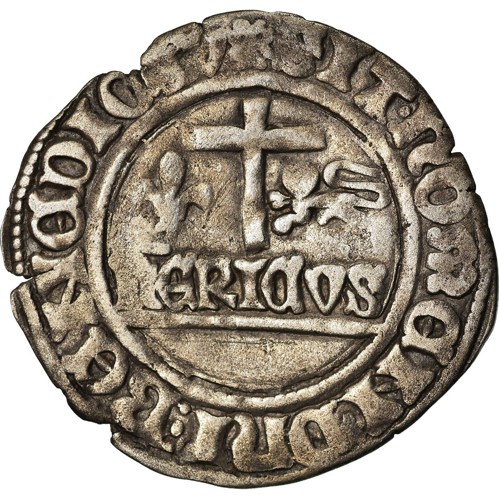 Moneda, Francia, Henri VI, Blanc aux Écus, 1422, Auxerre, MBC, Vellón