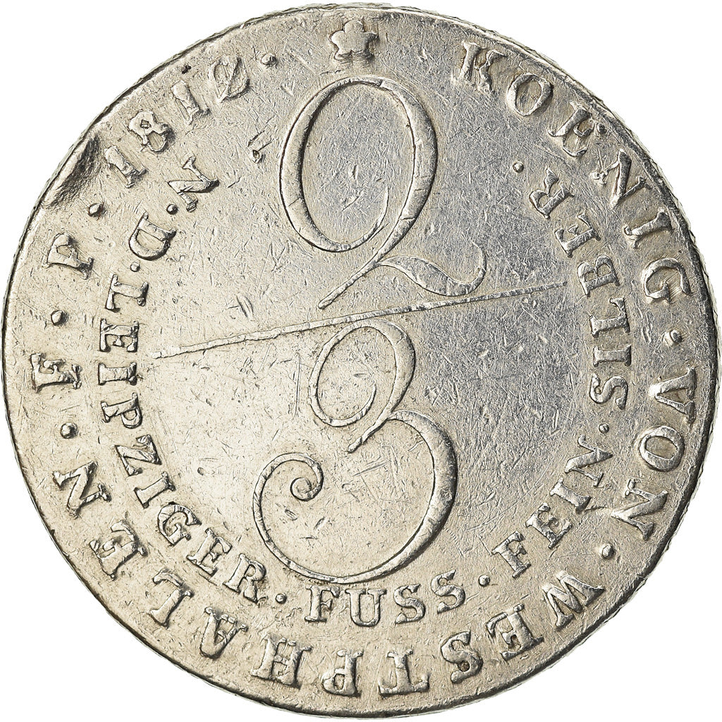 Coin, German States, WESTPHALIA, Jerome Napoléon, 2/3 Thaler, Reichs, 1812