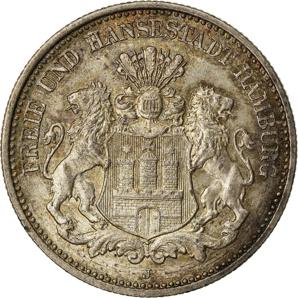 Coin, German States, HAMBURG, 2 Mark, 1898, Hamburg, MS(60-62), Silver, KM:612