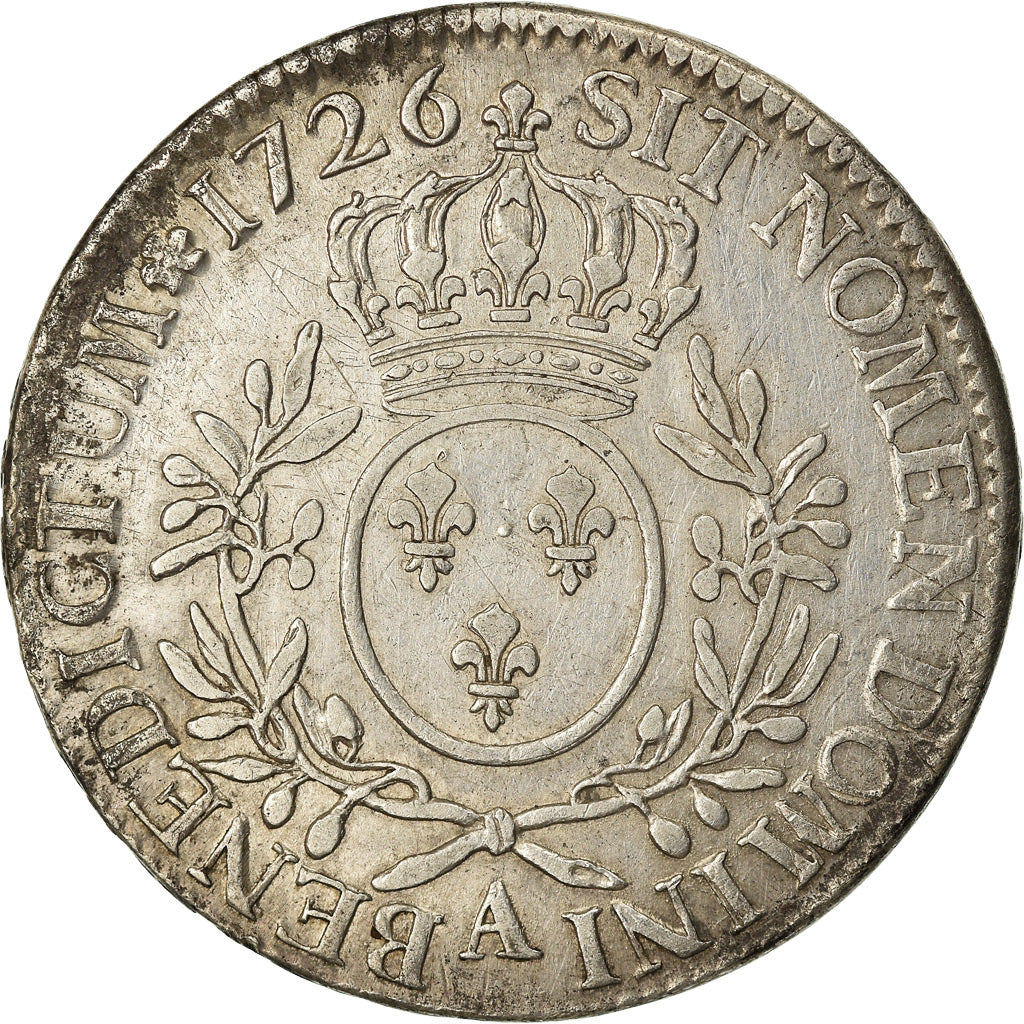 Coin, France, Louis XV, Écu aux branches d'olivier, Ecu, 1726, Paris