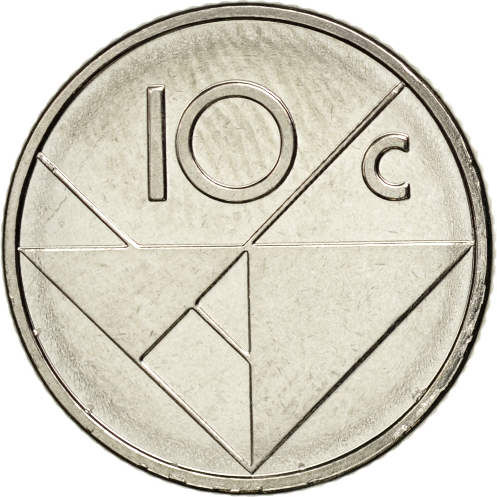 ARUBA, 10 Cents, 2012, Utrecht, KM #2, MS(63), Nickel Bonded Steel, 18, 2.98