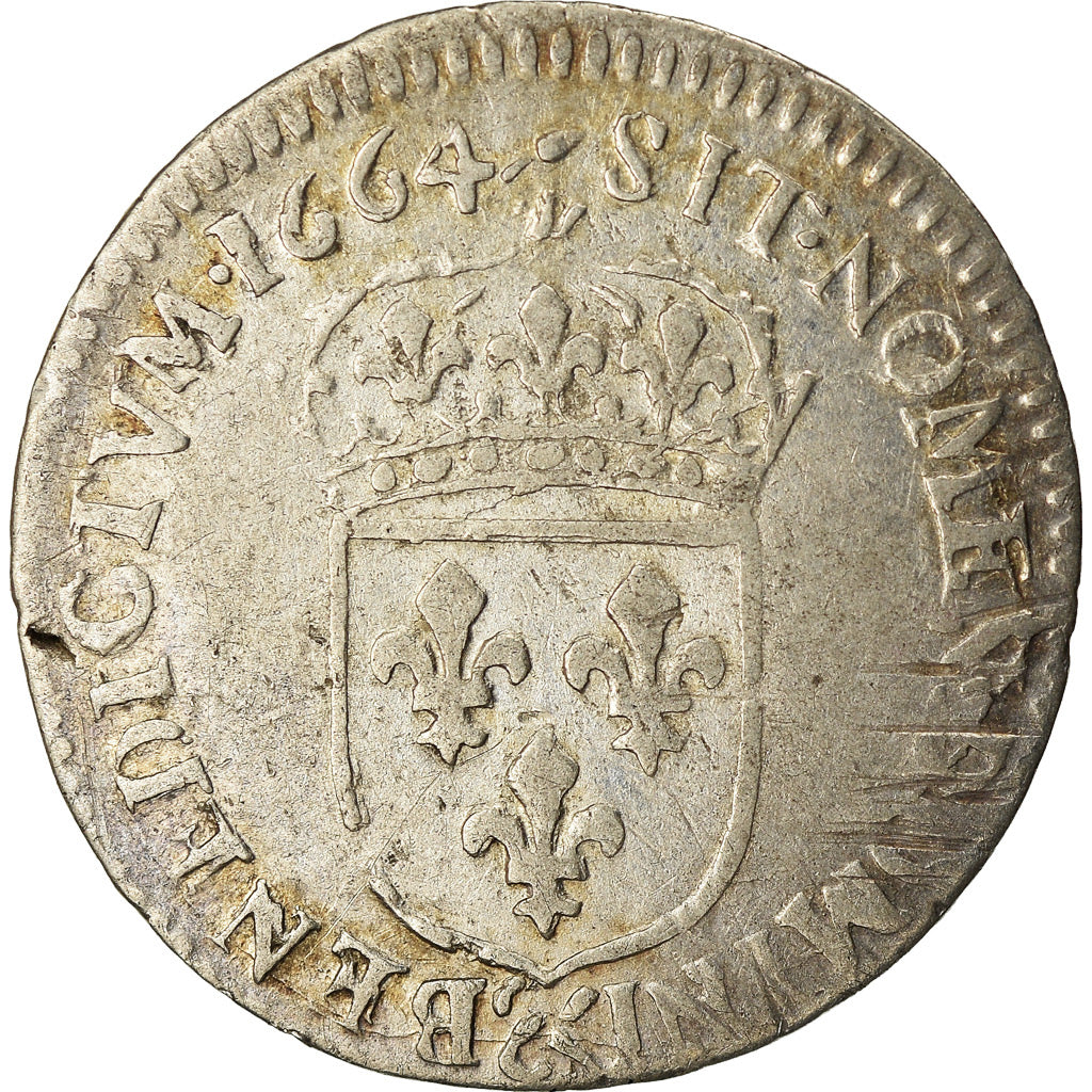 Munten, Frankrijk, Louis XIV, 1/12 Écu au buste juvénile, 1/12 ECU, 10 Sols