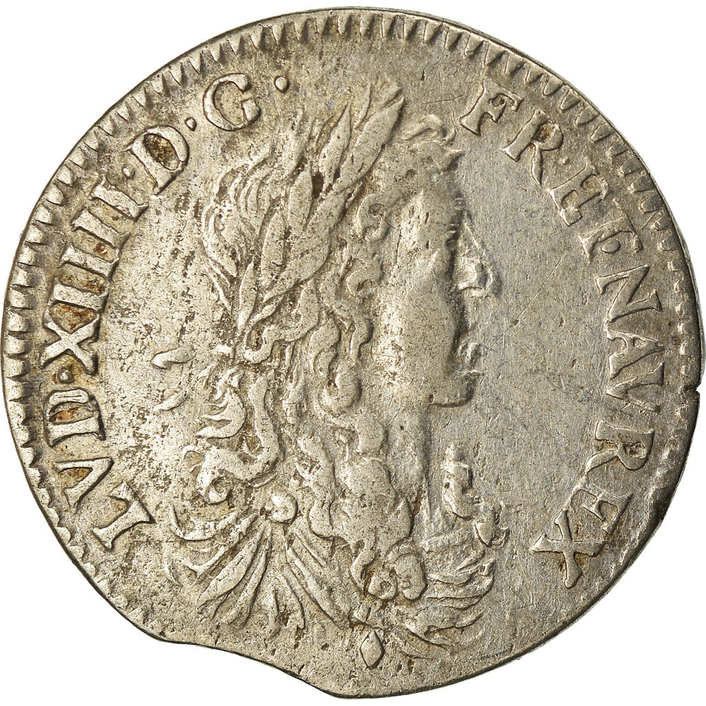 Moeda, França, Louis XIV, 1/12 Écu au buste juvénile, 1/12 ECU, 10 Sols