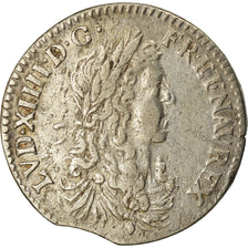 Moeda, França, Louis XIV, 1/12 Écu au buste juvénile, 1/12 ECU, 10 Sols