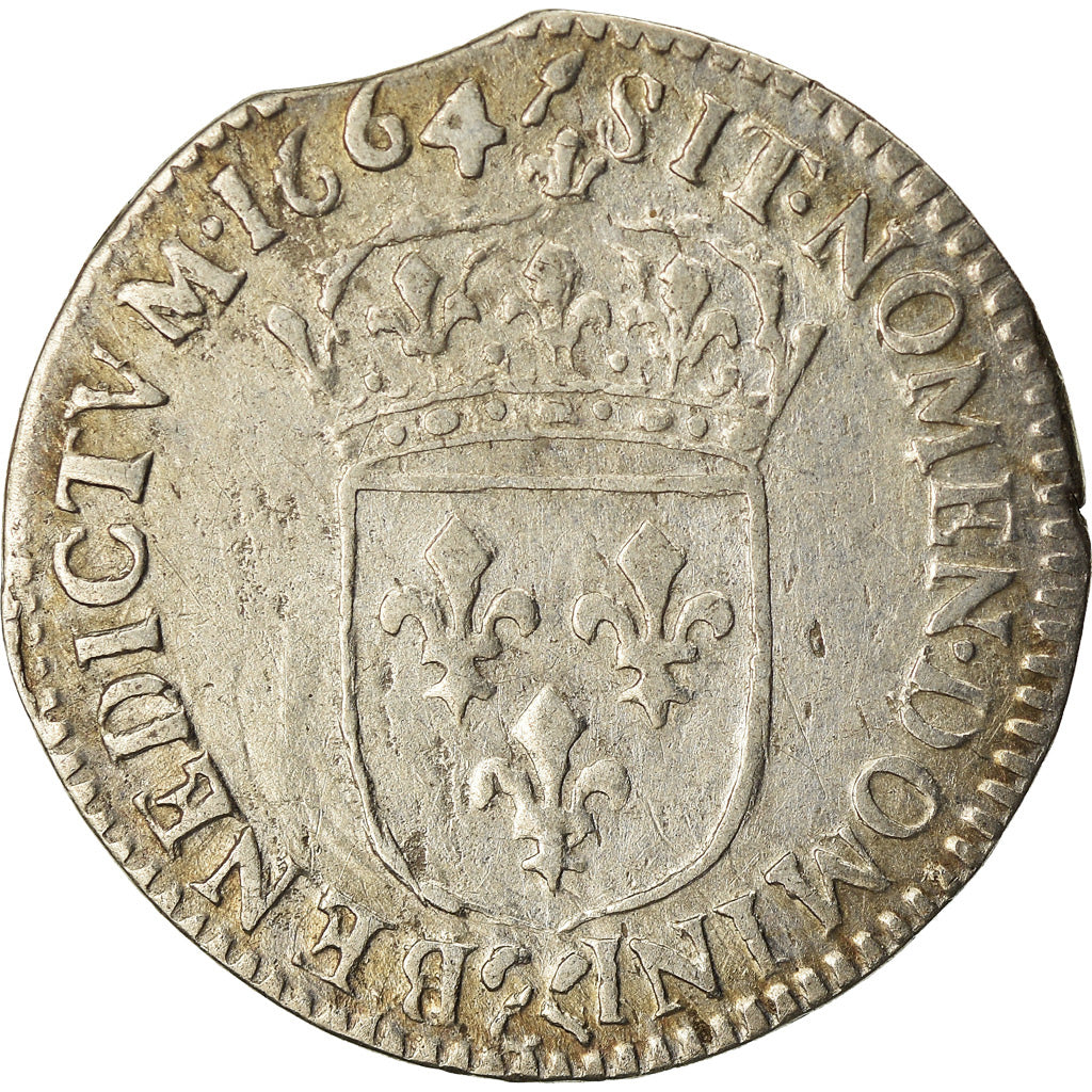 Moeda, França, Louis XIV, 1/12 Écu au buste juvénile, 1/12 ECU, 10 Sols