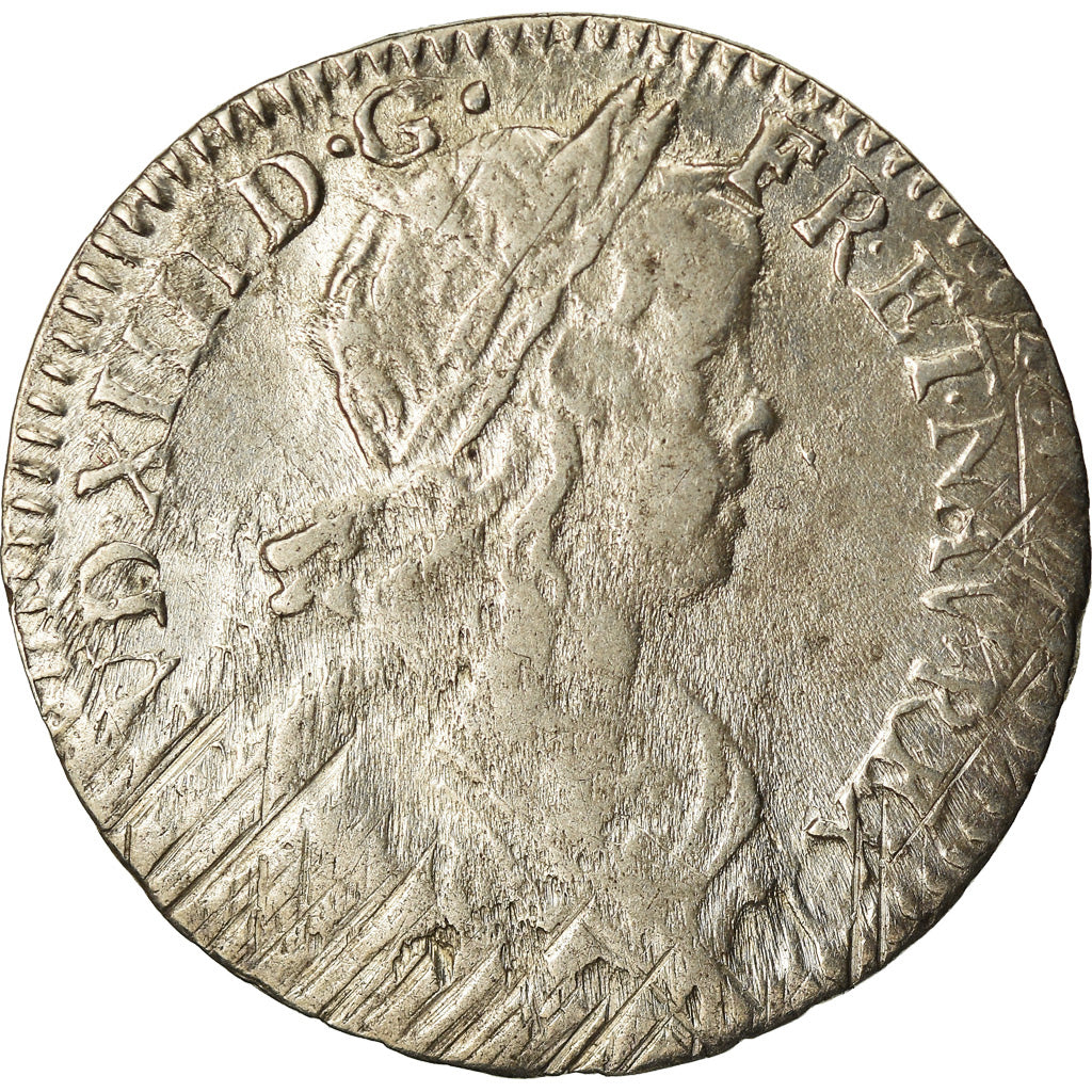 Munten, Frankrijk, Louis XIV, 1/12 Écu à la mèche longue, 1/12 ECU, 10 Sols