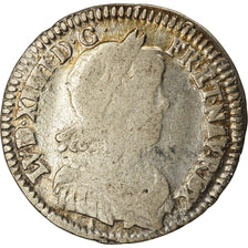 Monnaie, France, Louis XIV, 1/12 Écu à la mèche longue, 1658, Aix