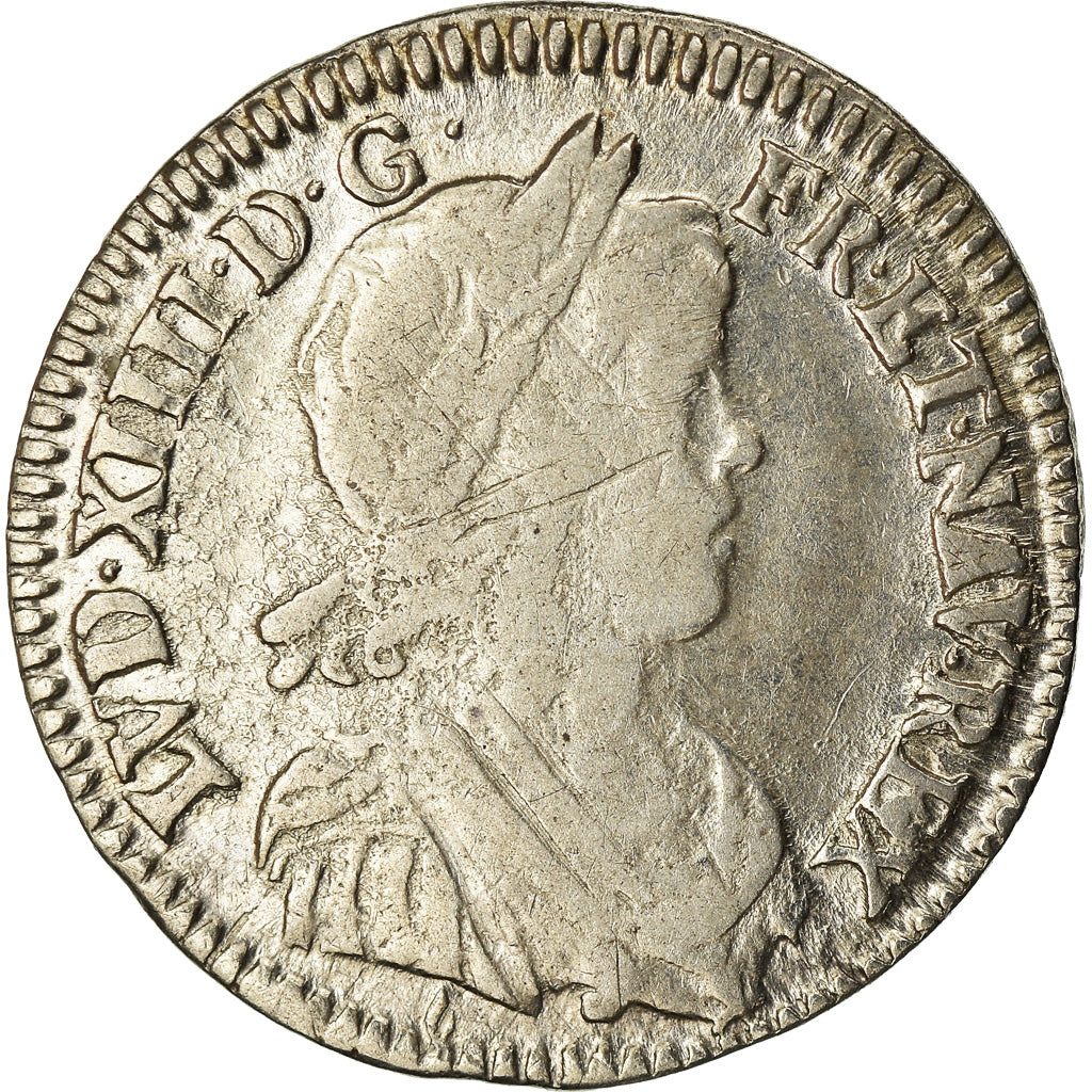 Munten, Frankrijk, Louis XIV, 1/12 Écu à la mèche longue, 1/12 ECU, 10 Sols
