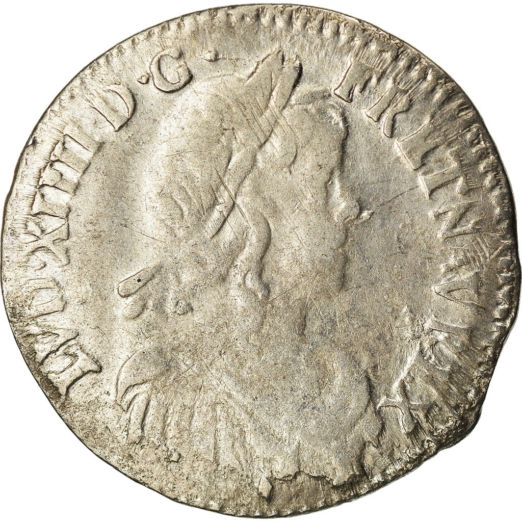 Munten, Frankrijk, Louis XIV, 1/12 Écu à la mèche longue, 1/12 ECU, 10 Sols