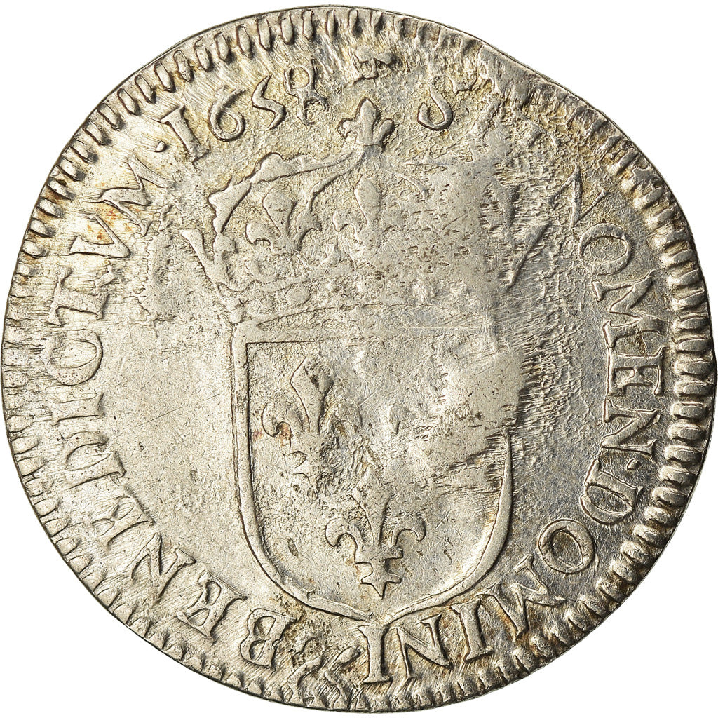 Munten, Frankrijk, Louis XIV, 1/12 Écu à la mèche longue, 1/12 ECU, 10 Sols