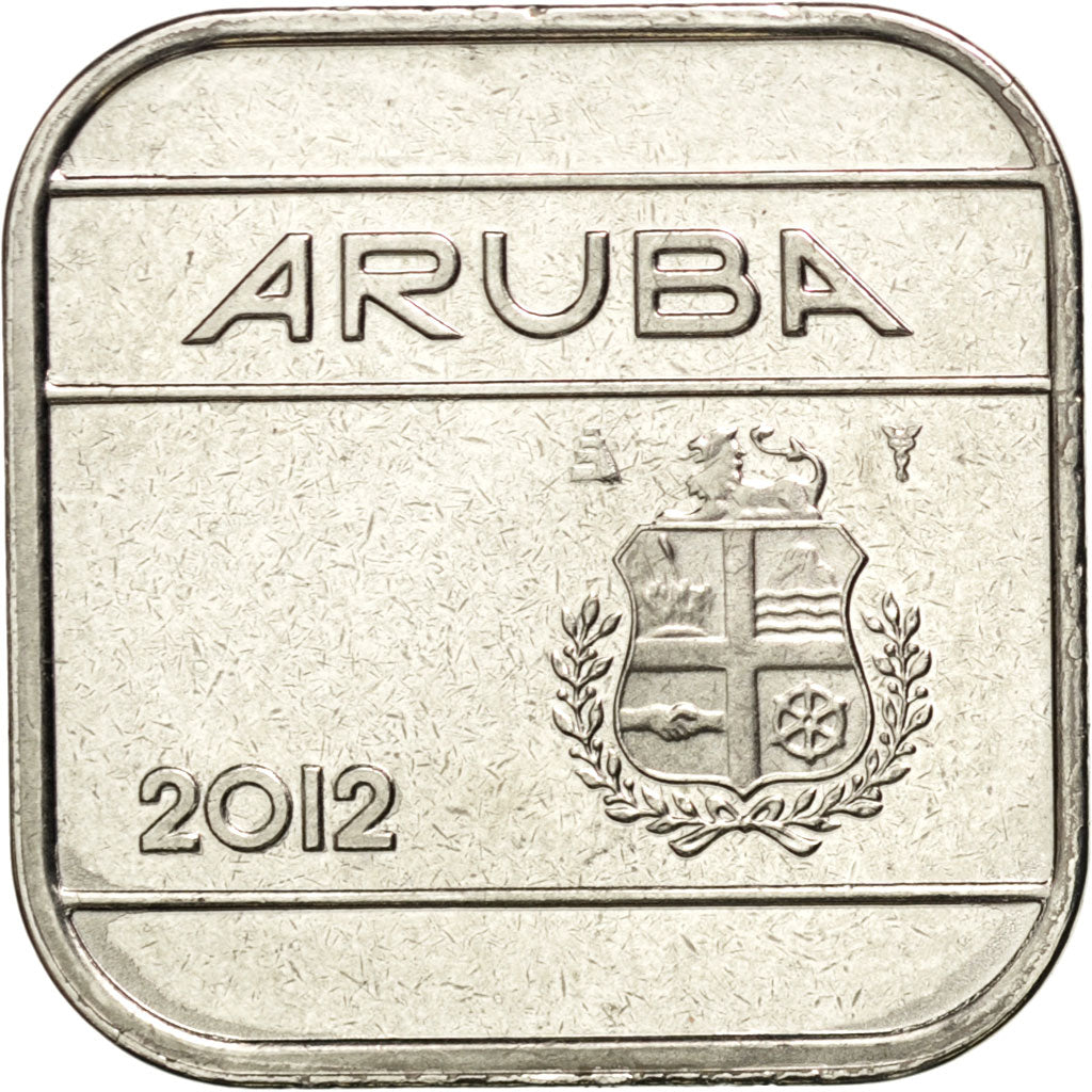 ARUBA, 50 Cents, 2012, Utrecht, KM #4, MS(63), Nickel Bonded Steel, 20, 5.12
