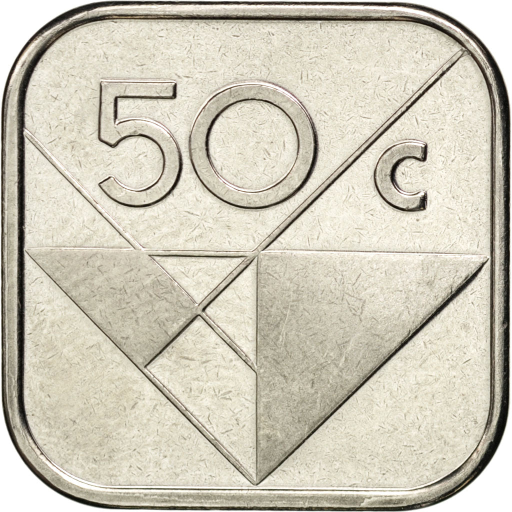 ARUBA, 50 Cents, 2012, Utrecht, KM #4, MS(63), Nickel Bonded Steel, 20, 5.12