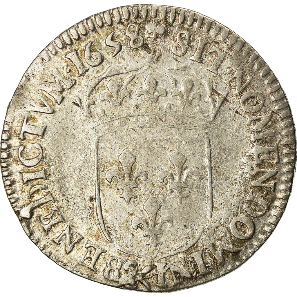 Munten, Frankrijk, Louis XIV, 1/12 Écu à la mèche longue, 1/12 ECU, 10 Sols