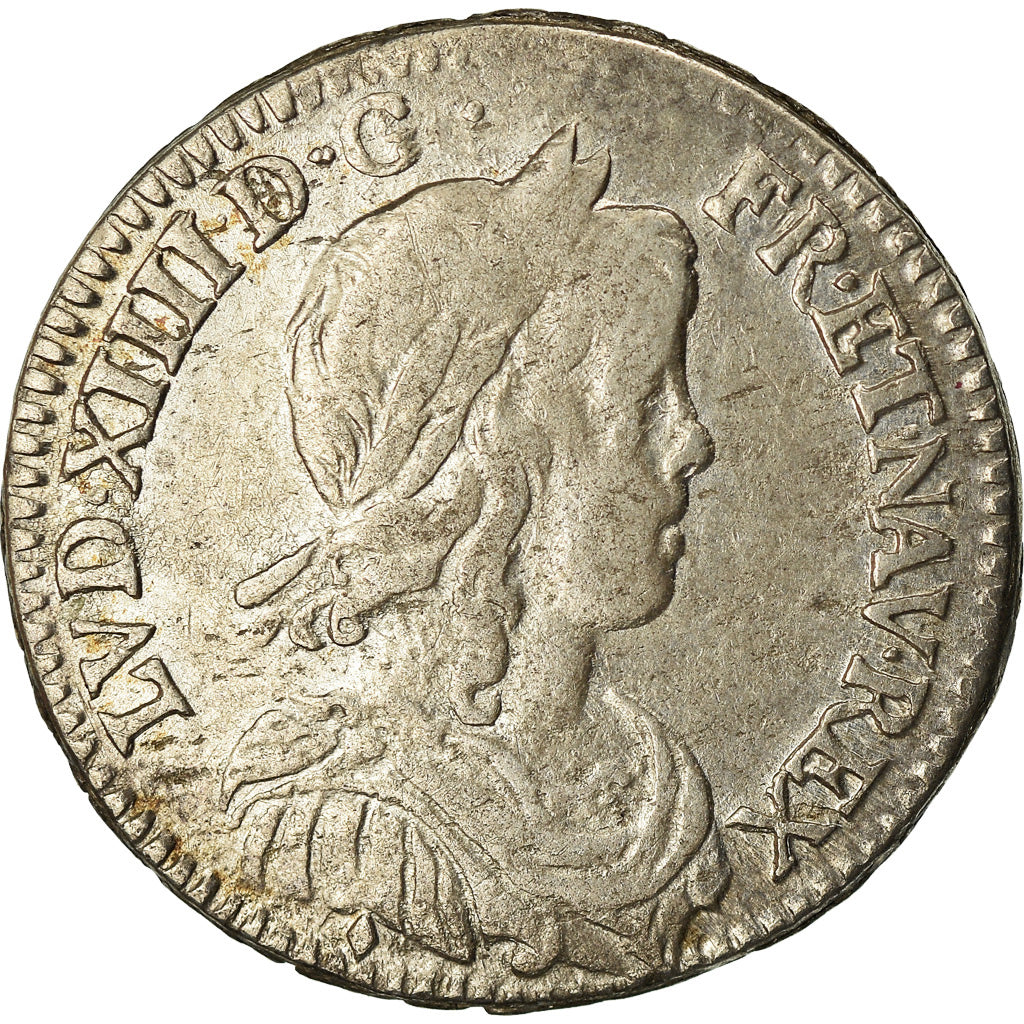 Munten, Frankrijk, Louis XIV, 1/12 Écu à la mèche longue, 1/12 ECU, 10 Sols
