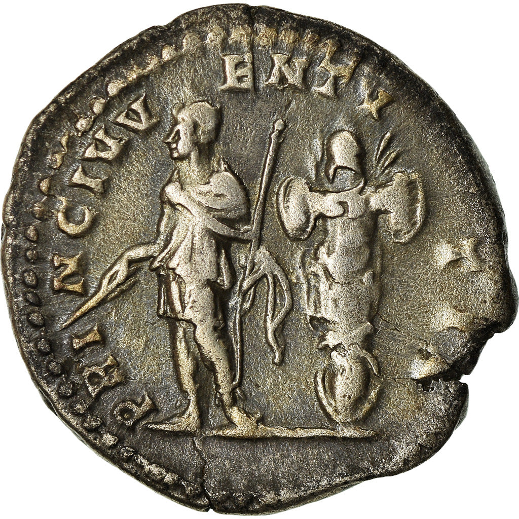 Coin, Geta, Denarius, AD 202-205, Rome, EF(40-45), Silver, RIC:18