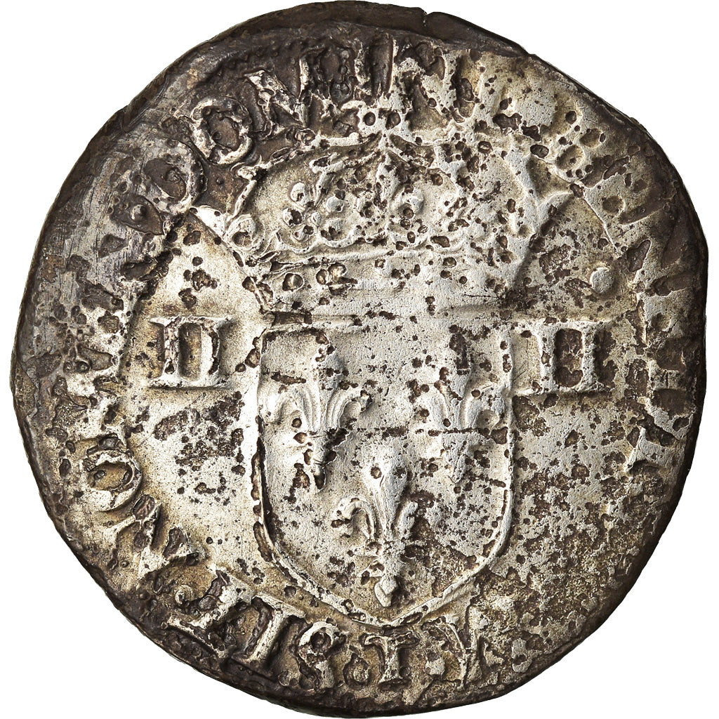 Coin, France, Henri III, 1/4 Ecu, 1582, Nantes, VF(20-25), Silver, Sombart:4662