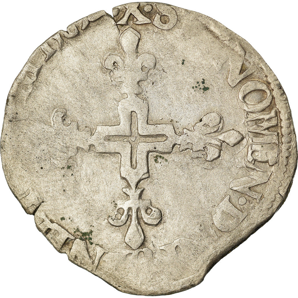 Moeda, França, Henri III, Double Sol Parisis, 1583, Amiens, F(12-15), Lingote