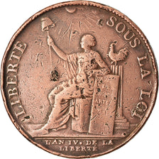 Coin, France, Monneron à la Liberté, 2 Sols, 1792, Birmingham, VF(20-25)