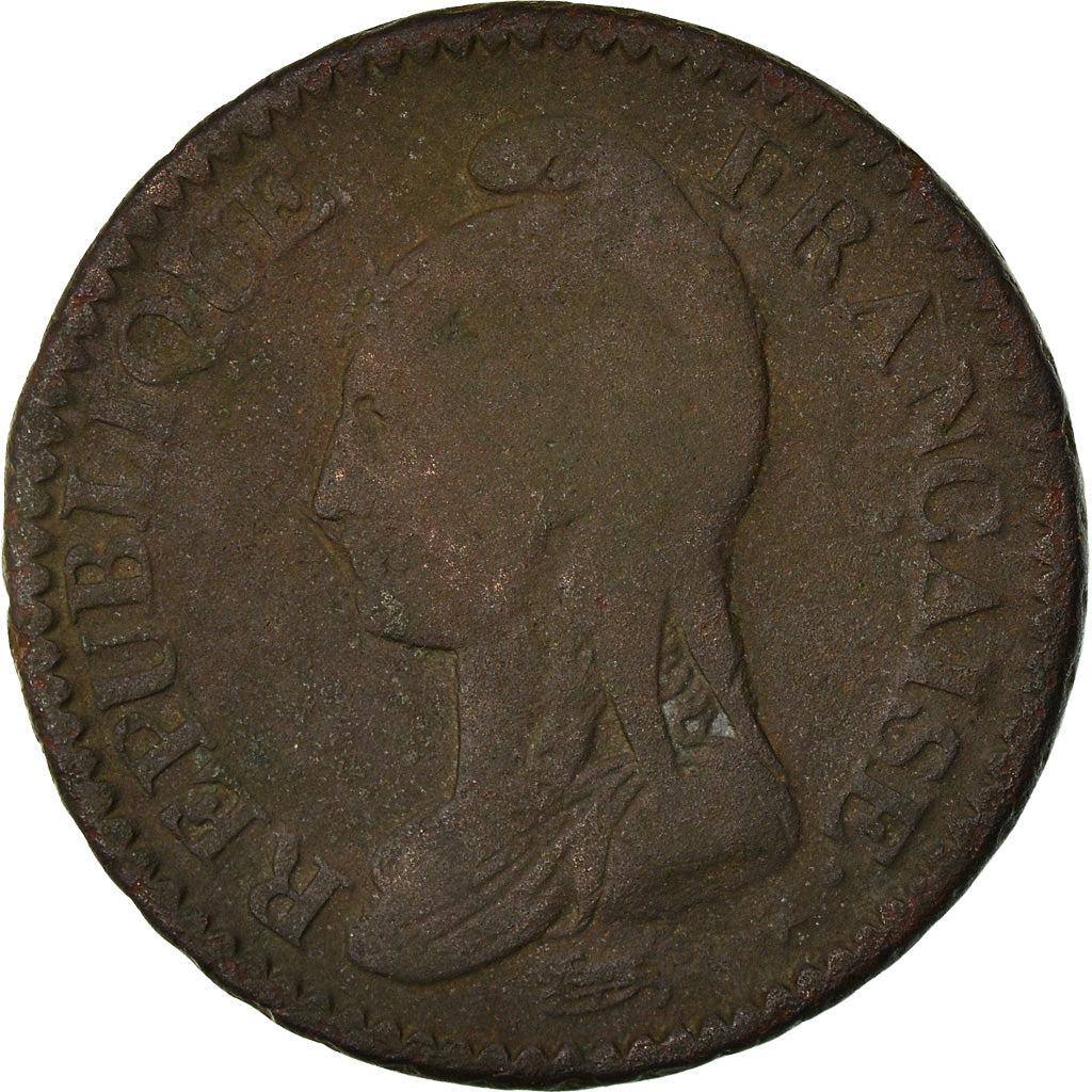 Coin, France, Dupré, Decime, AN 8, Paris, VF(20-25), Bronze, KM:644.1, Le
