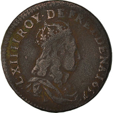 Moeda, França, Louis XIV, Liard de France au buste juvénile, deuxième type