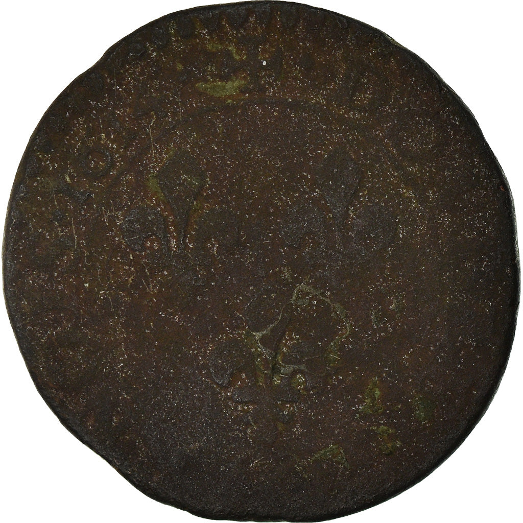 Coin, France, Louis XIII, Double tournois, buste laurée et cuirassé, 1614,Amiens