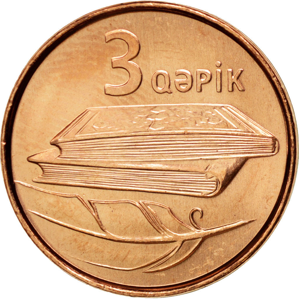 AZERBAIJAN, 3 Qapik, 2006, KM #40, MS(63), Copper Plated Steel, 18, 3.37