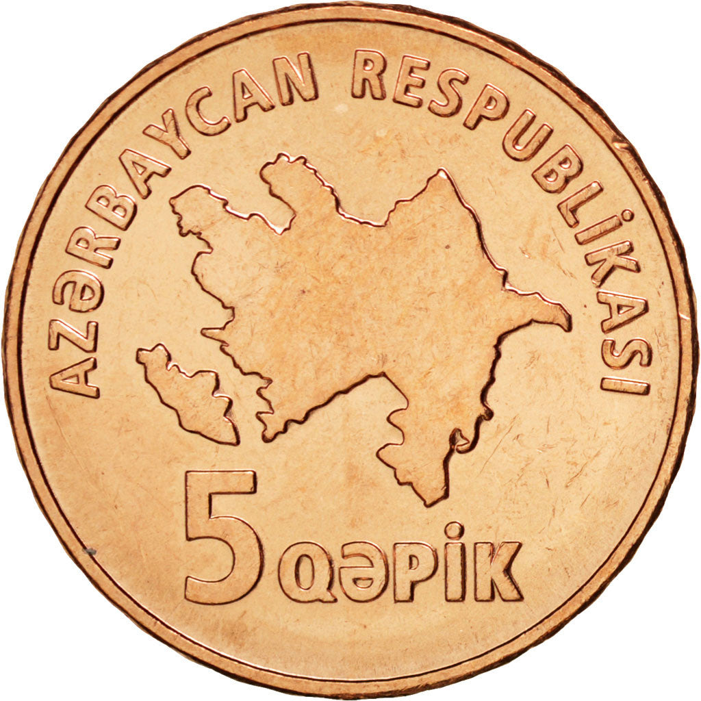 Coin, Azerbaijan, 5 Qapik, 2006, MS(63), Copper Plated Steel, KM:41