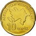 AZERBAIJAN, 10 Qapik, 2006, KM #42, MS(63), Brass Plated Steel, 22.25, 5.16