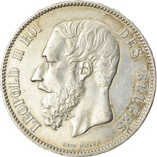 Coin, Belgium, Leopold II, 5 Francs, 5 Frank, 1875, EF(40-45), Silver, KM:24