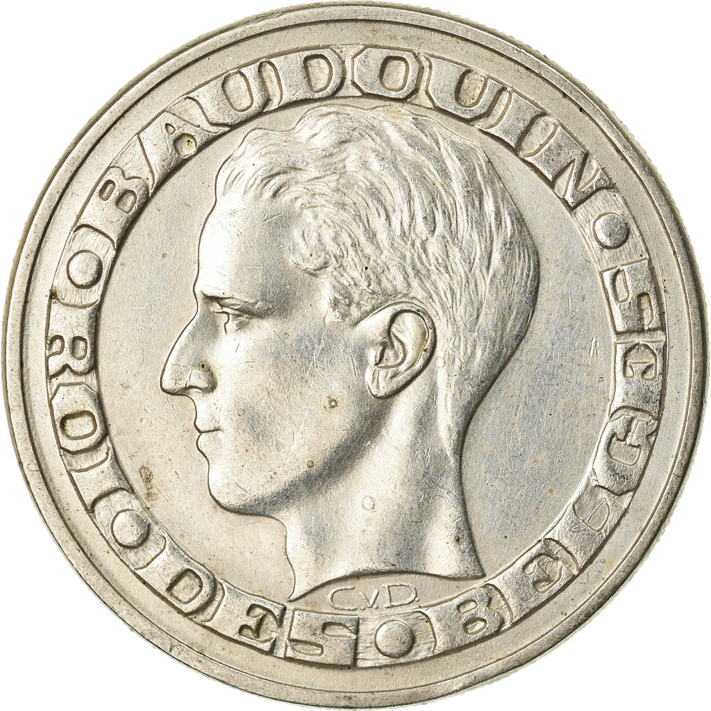Coin, Belgium, Baudouin I, 50 Francs, 50 Frank, 1958, AU(50-53), Silver