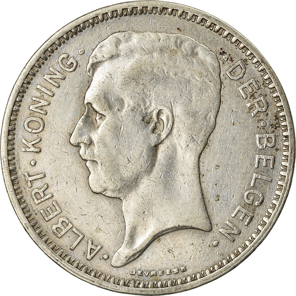 Münze, Belgien, Albert I, 20 Francs, 20 Frank, 1934, S+, Silber, KM:104.1