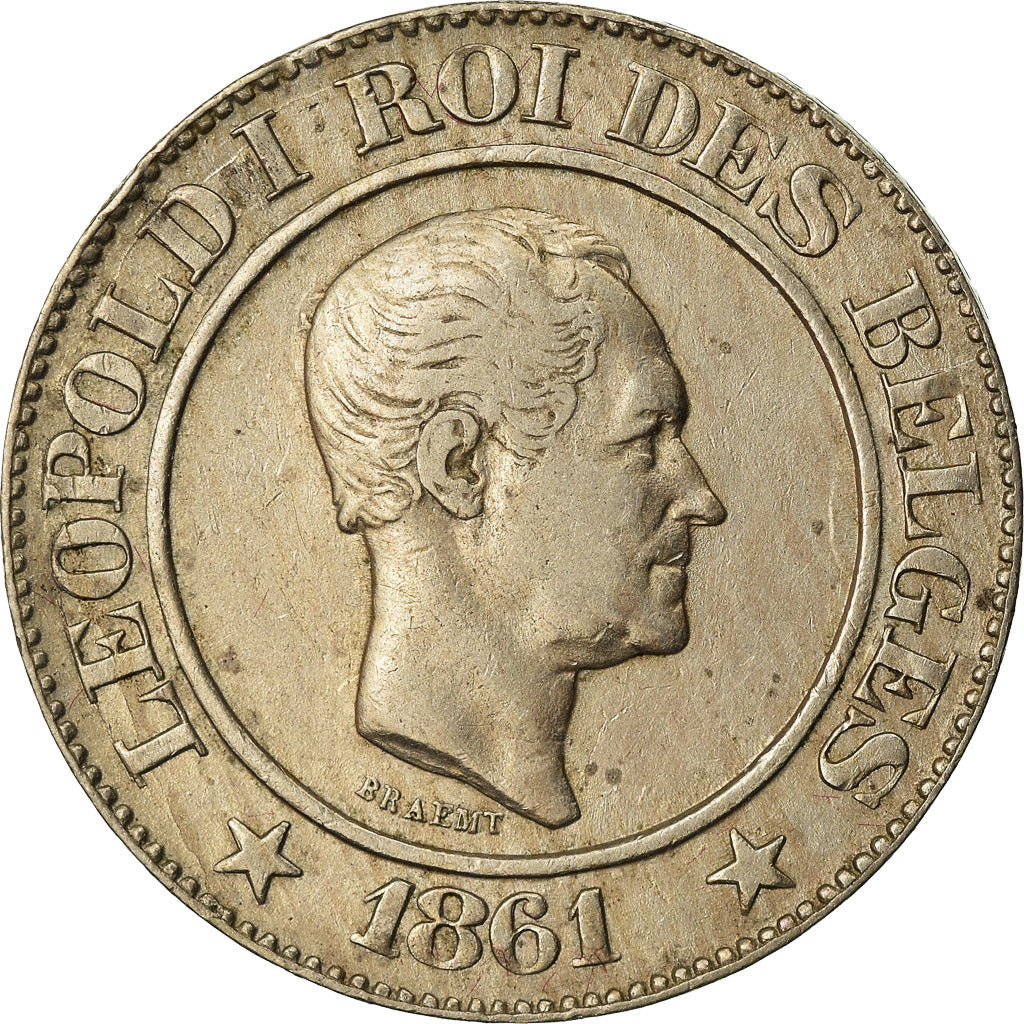 Coin, Belgium, Leopold I, 20 Centimes, 1861, EF(40-45), Copper-nickel, KM:20