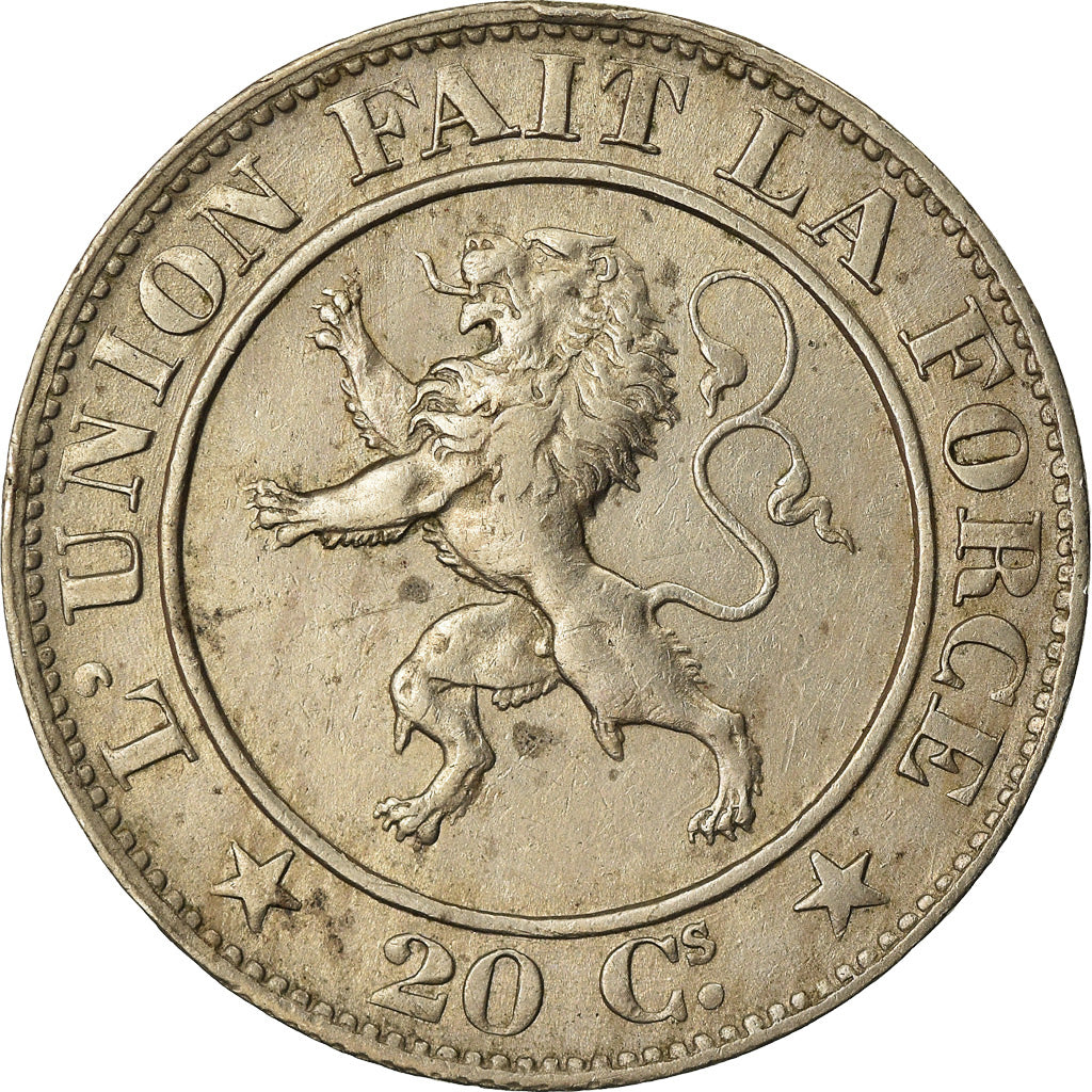 Coin, Belgium, Leopold I, 20 Centimes, 1861, EF(40-45), Copper-nickel, KM:20