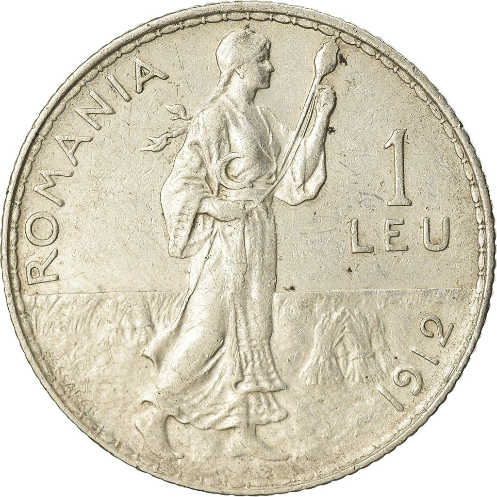 Coin, Romania, Carol I, Leu, 1912, EF(40-45), Silver, KM:42