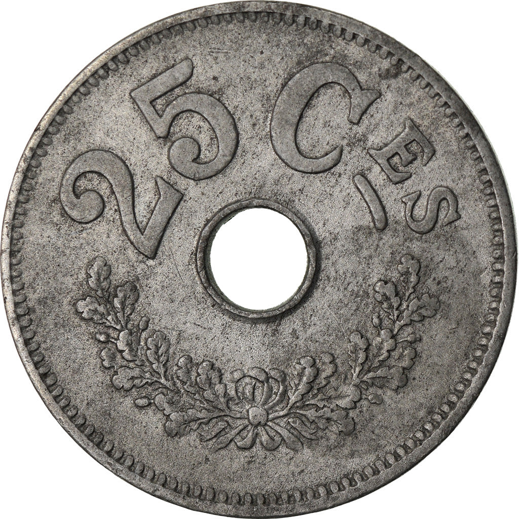 Coin, Luxembourg, Charlotte, 25 Centimes, 1916, AU(50-53), Zinc, KM:29