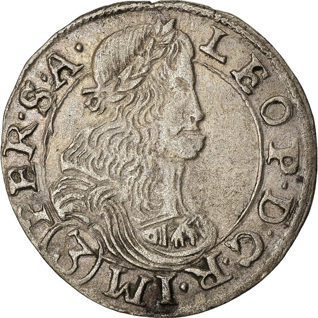 Moneda, BOHEMIA, Leopold I, 3 Kreuzer, Groschen, 1678, Kuttenberg, MBC, Plata