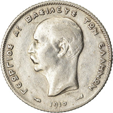 Coin, Greece, George I, Drachma, 1910, VF(30-35), Silver, KM:60