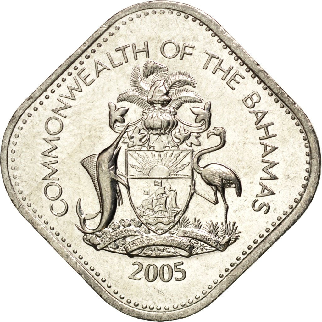 BAHAMAS, 15 Cents, 2005, Franklin Mint, KM #62, MS(63), Copper-Nickel, 25, 6.37