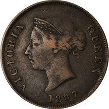 Coin, Cyprus, Victoria, 1/2 Piastre, 1887, VF(30-35), Bronze, KM:2
